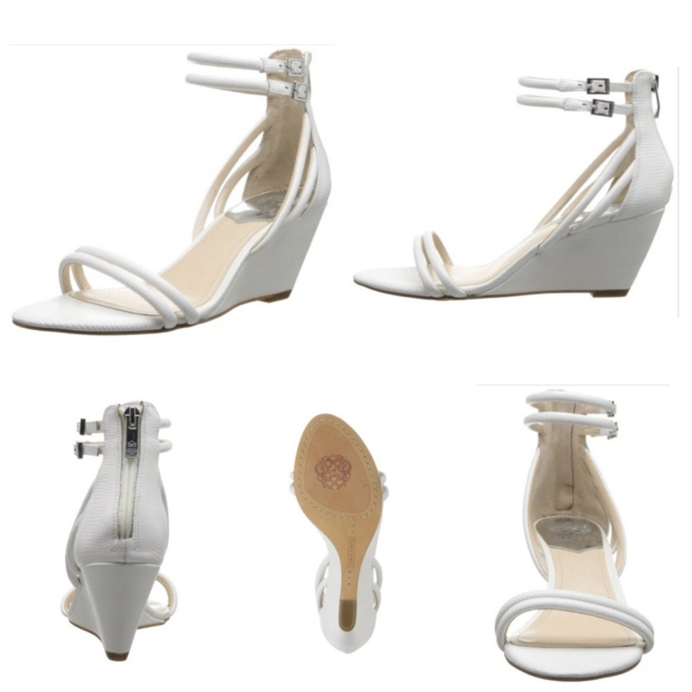 Vince Camuto White Wedge Sandals great condition sz. 8. Minor scuffs